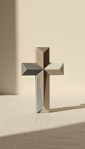 Geometric Resin Tabletop Cross